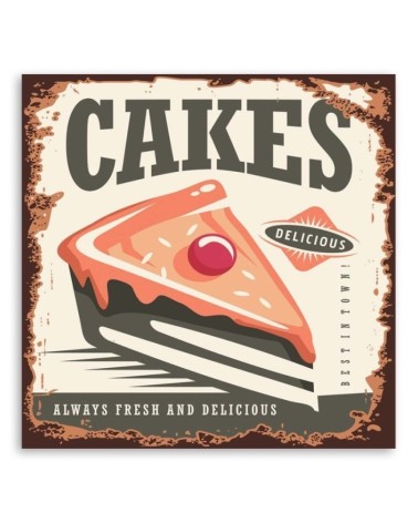 Bild auf Leinwand - Retro-Schild für Konditorei | Feeby