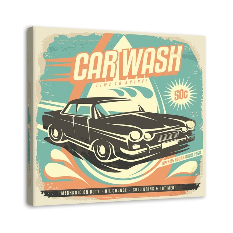 Leinwandbild modern - Retro-Schild für Autowaschanlage | Feeby