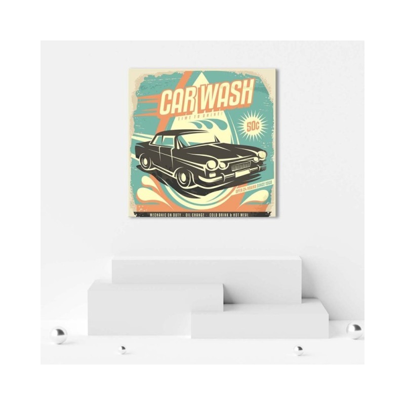 Leinwandbild modern - Retro-Schild für Autowaschanlage | Feeby