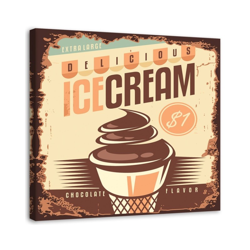 Leinwandbild - Retro-Schild Eisdiele | Feeby