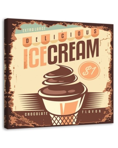 Leinwandbild - Retro-Schild Eisdiele | Feeby