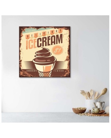 Leinwandbild - Retro-Schild Eisdiele | Feeby