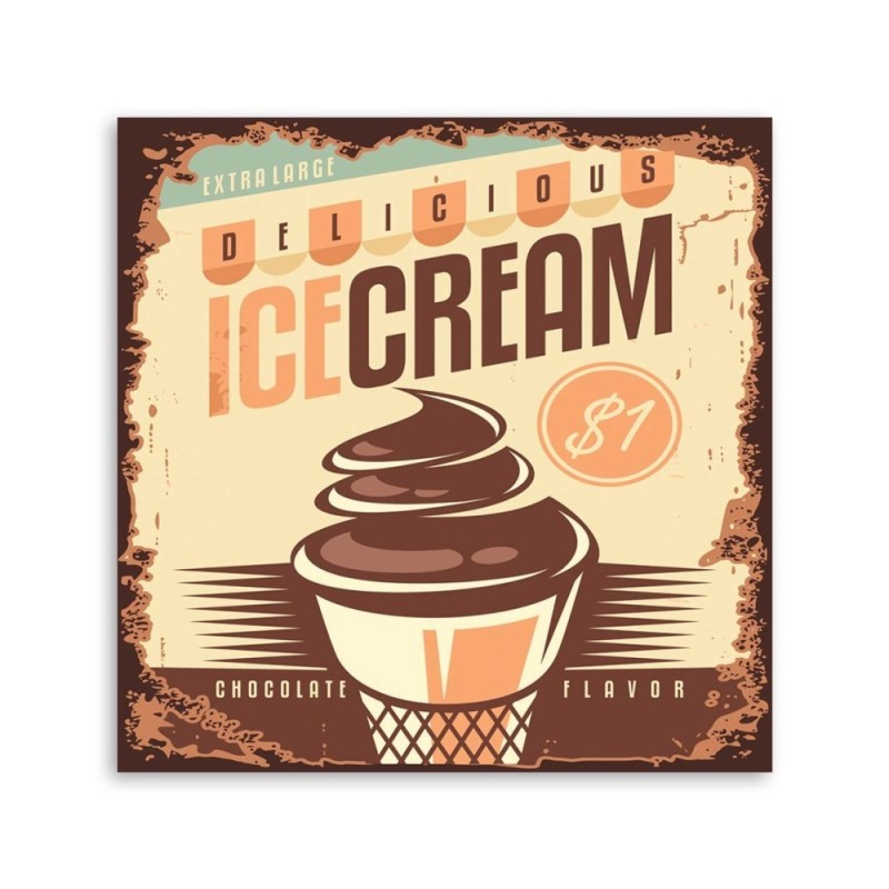 Leinwandbild - Retro-Schild Eisdiele | Feeby