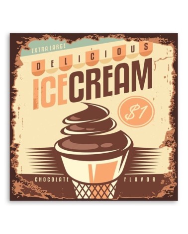 Leinwandbild - Retro-Schild Eisdiele | Feeby