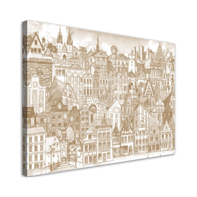 Bild auf Leinwand - Fröhliche Stadt | Feeby