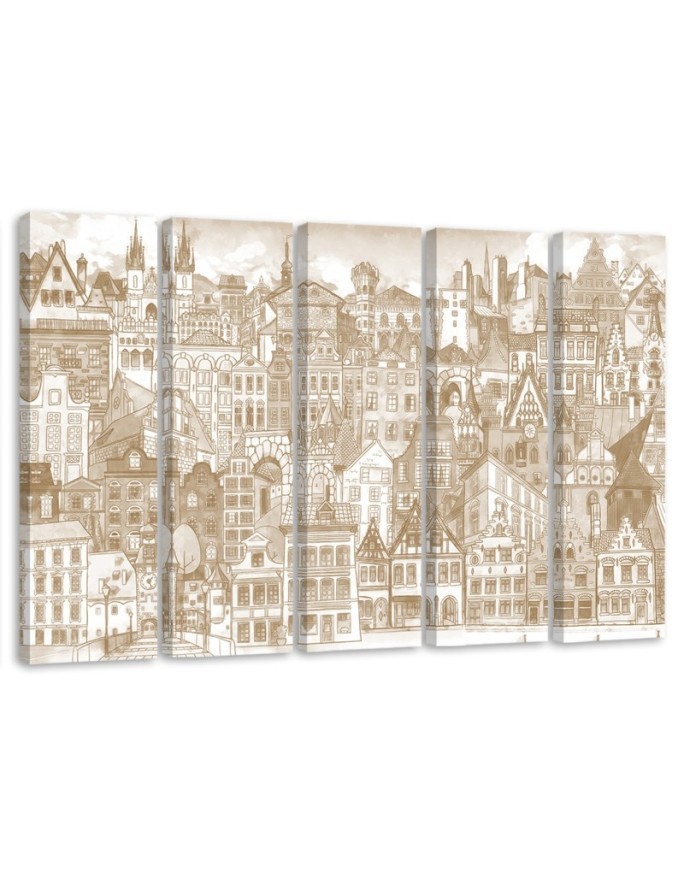 Dekoratives Leinwandbild - Fröhliche Stadt | Feeby