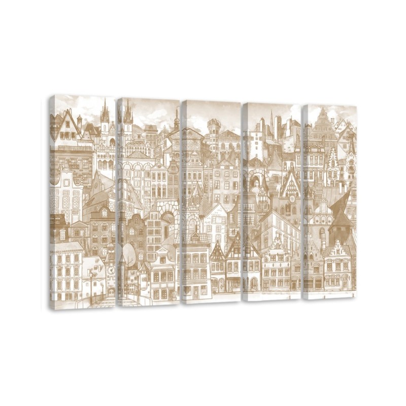 Dekoratives Leinwandbild - Fröhliche Stadt | Feeby