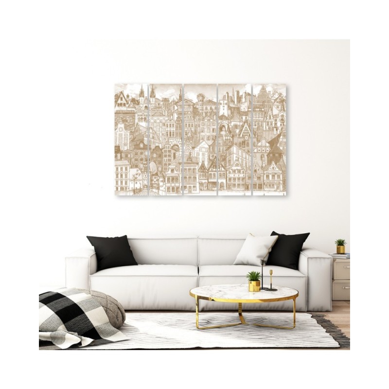 Dekoratives Leinwandbild - Fröhliche Stadt | Feeby