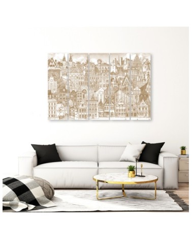 Dekoratives Leinwandbild - Fröhliche Stadt | Feeby