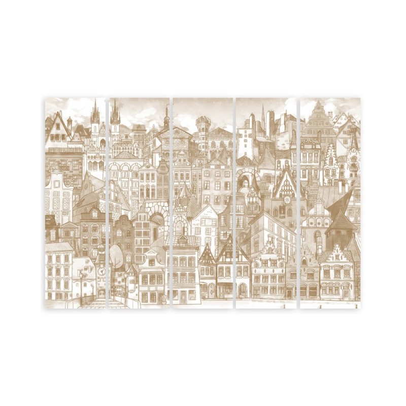 Dekoratives Leinwandbild - Fröhliche Stadt | Feeby