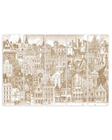 Dekoratives Leinwandbild - Fröhliche Stadt | Feeby