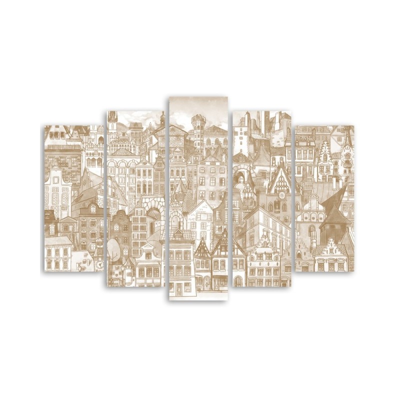 Leinwandbild - Fröhliche Stadt | Feeby