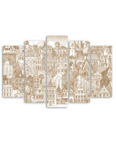 Leinwandbild - Fröhliche Stadt | Feeby