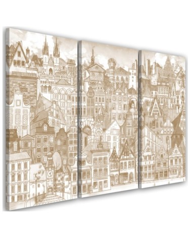 Merry city - Painting Canvas for a child's room | FEEBY