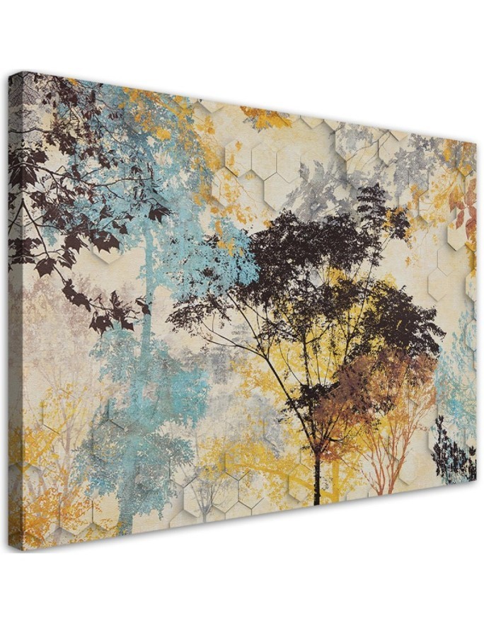 Bild auf Leinwand - Herbst Wald Bäume | Feeby