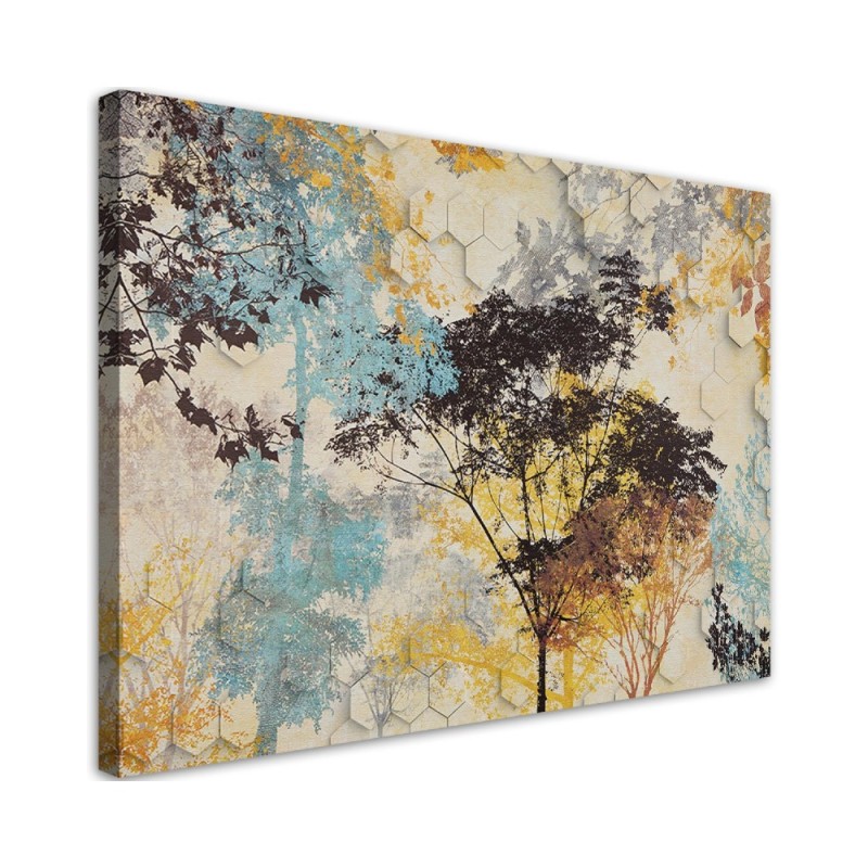 Bild auf Leinwand - Herbst Wald Bäume | Feeby