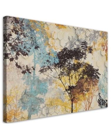 Bild auf Leinwand - Herbst Wald Bäume | Feeby