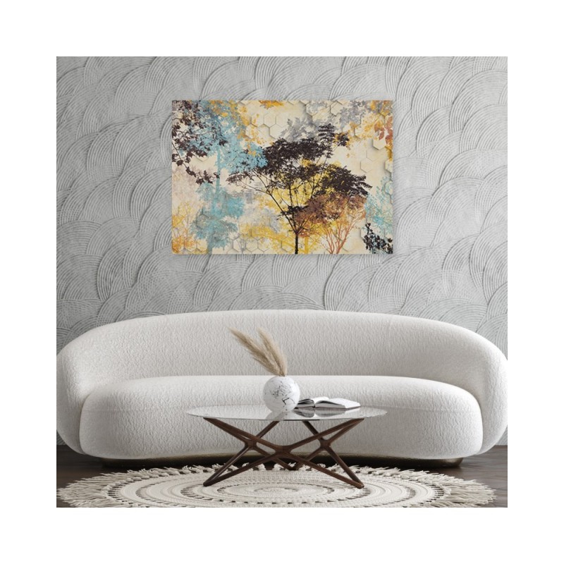 Bild auf Leinwand - Herbst Wald Bäume | Feeby