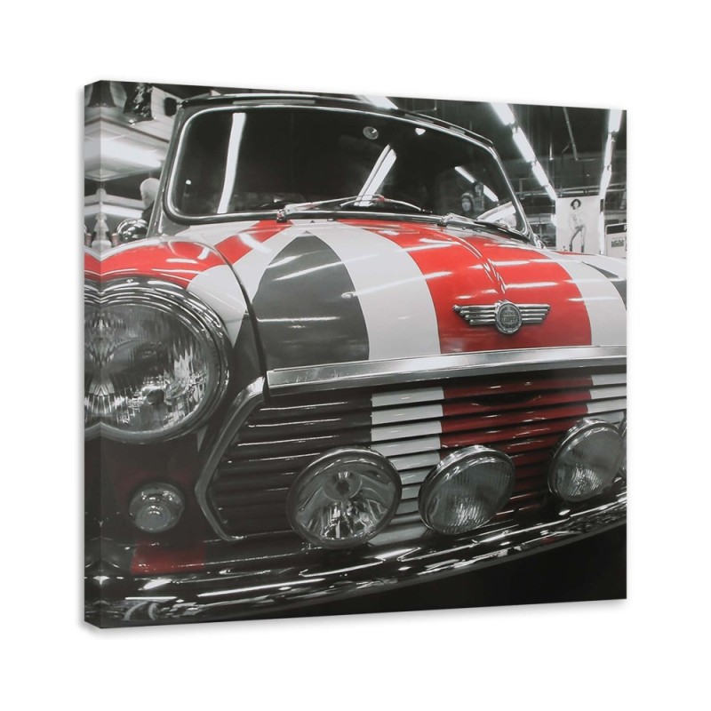 Leinwandbild modern - Altes Auto mit britischer Flagge | Feeby