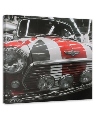 Leinwandbild modern - Altes Auto mit britischer Flagge | Feeby