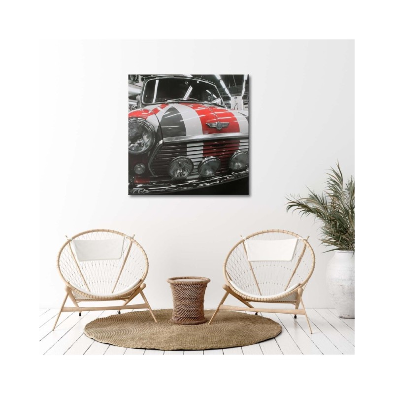Leinwandbild modern - Altes Auto mit britischer Flagge | Feeby