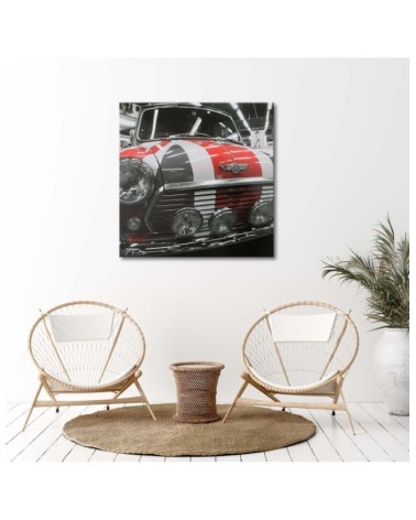 Leinwandbild modern - Altes Auto mit britischer Flagge | Feeby