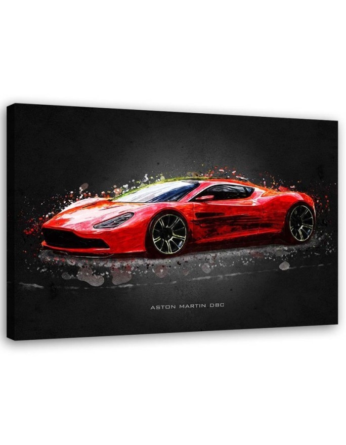 Obrazy z samochodami do biura - Czerwony Aston Martin | FEEBY
