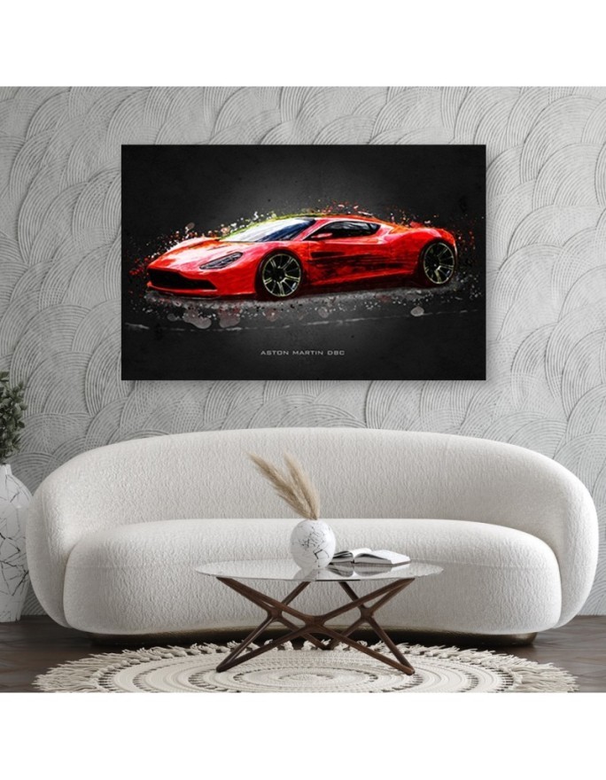 Obrazy z samochodami do biura - Czerwony Aston Martin | FEEBY