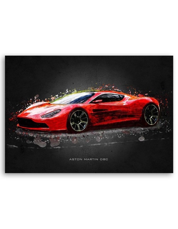 Obrazy z samochodami do biura - Czerwony Aston Martin | FEEBY
