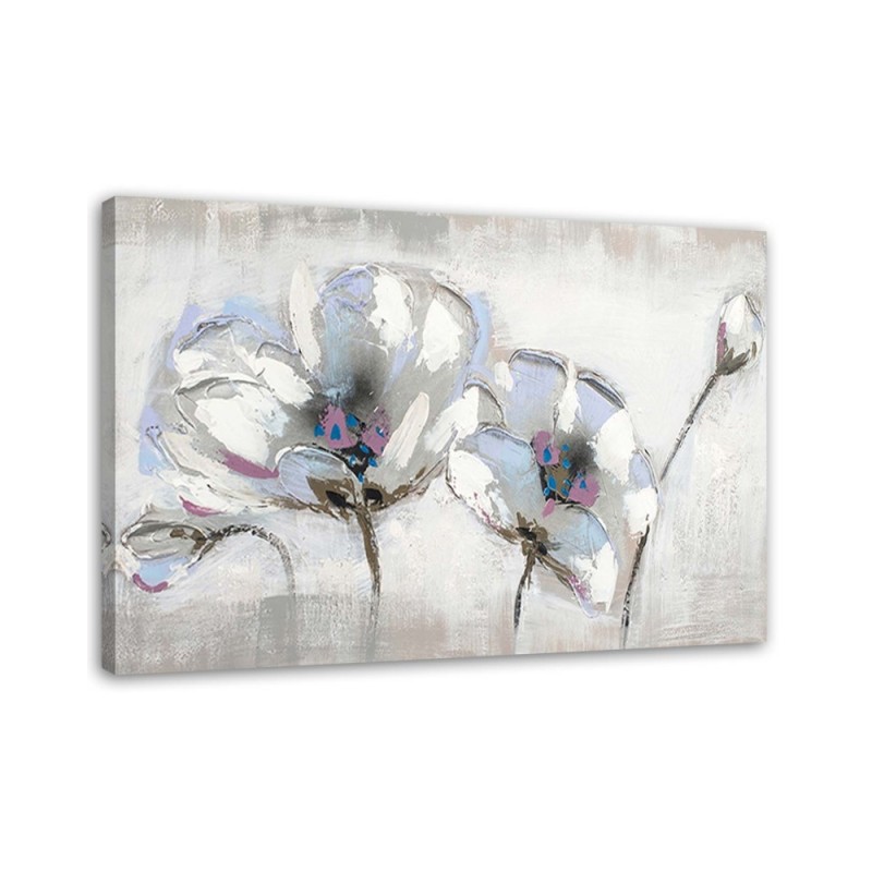 Dekoratives Leinwandbild - Blumen in Weiß Shabby Chic | Feeby