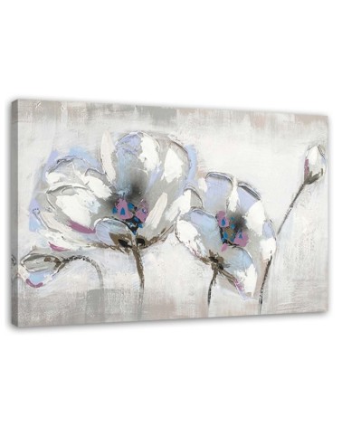 Dekoratives Leinwandbild - Blumen in Weiß Shabby Chic | Feeby