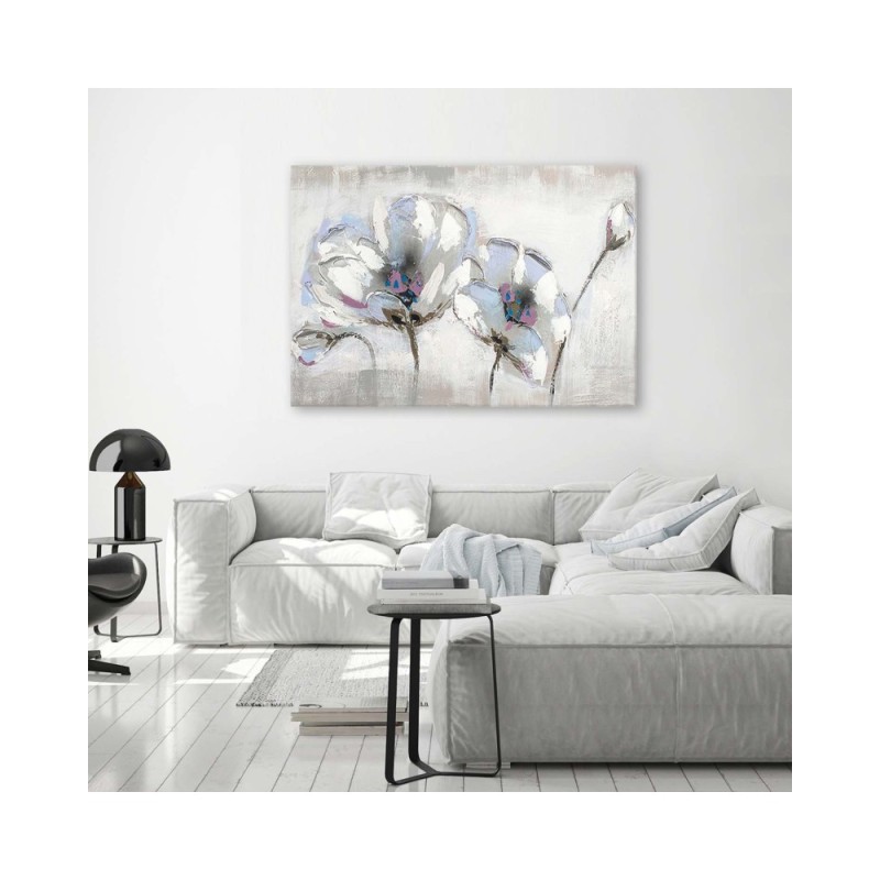 Dekoratives Leinwandbild - Blumen in Weiß Shabby Chic | Feeby