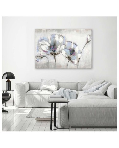 Dekoratives Leinwandbild - Blumen in Weiß Shabby Chic | Feeby