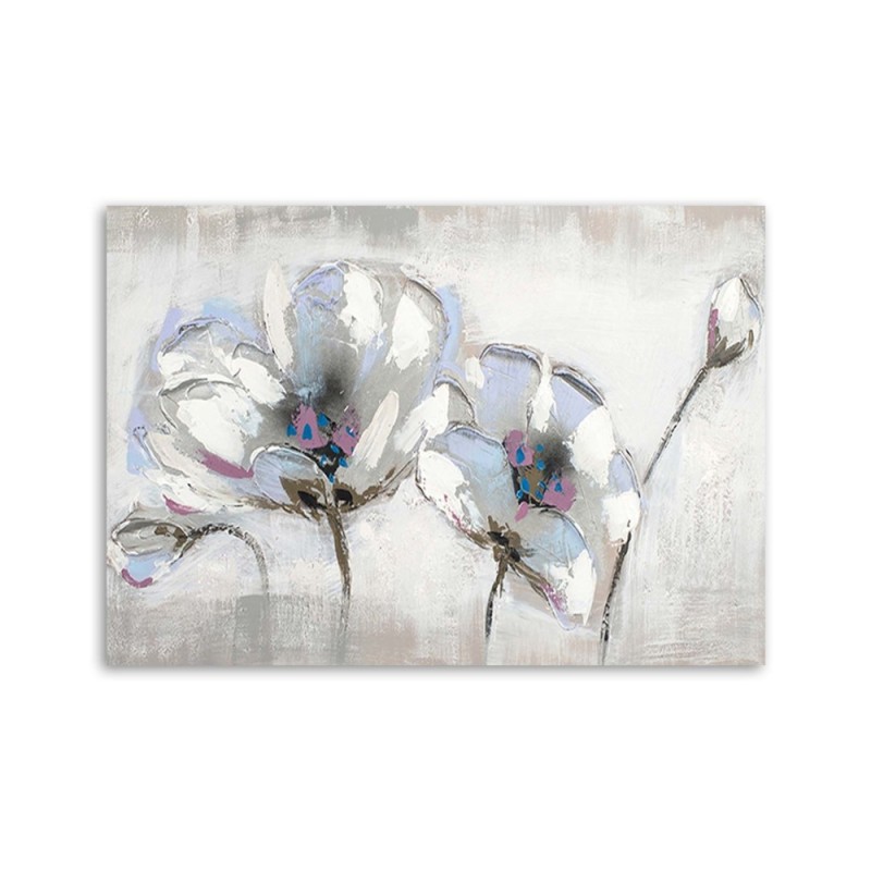 Dekoratives Leinwandbild - Blumen in Weiß Shabby Chic | Feeby