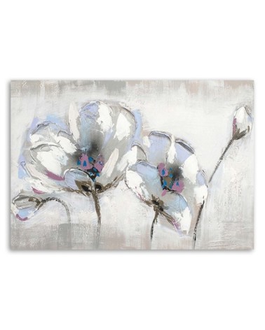 Dekoratives Leinwandbild - Blumen in Weiß Shabby Chic | Feeby