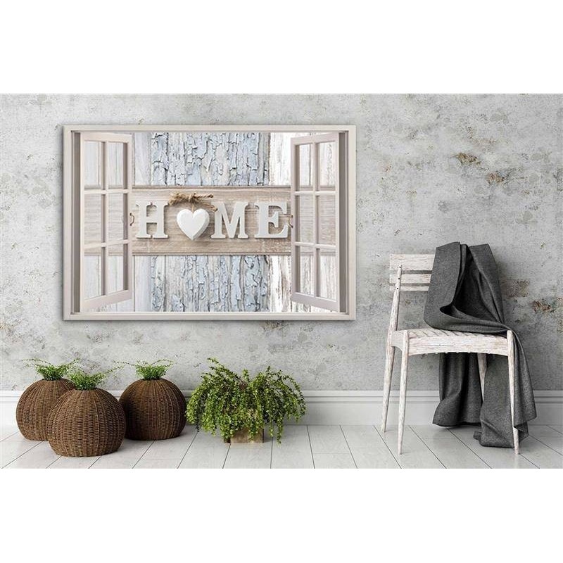 Leinwandbild - Fensterblick Home Shabby Chic | Feeby