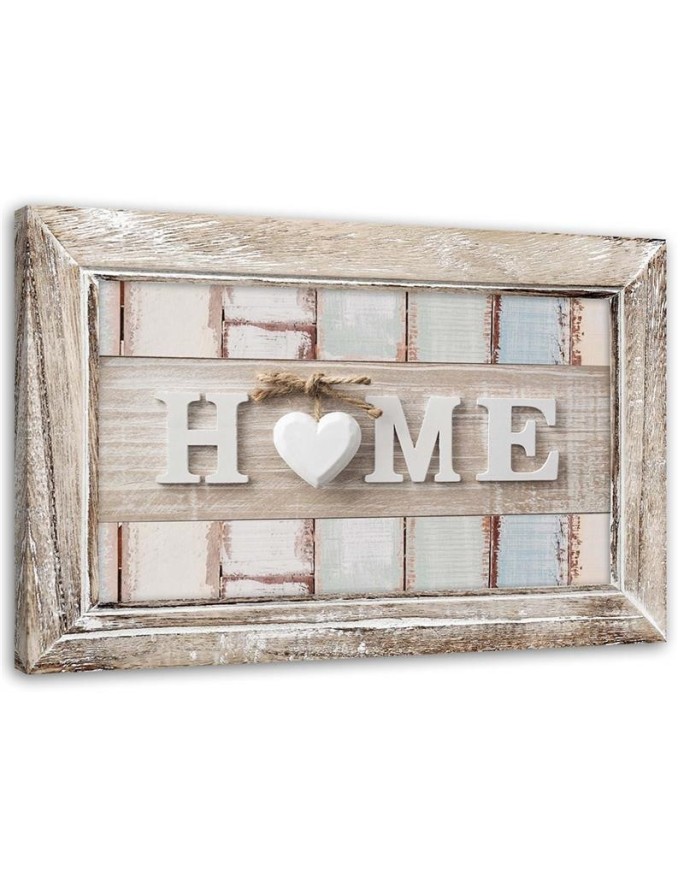 Leinwandbild - Aufschrift Home Herz Vintage Stil | Feeby