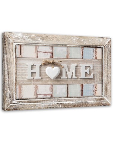 Leinwandbild - Aufschrift Home Herz Vintage Stil | Feeby