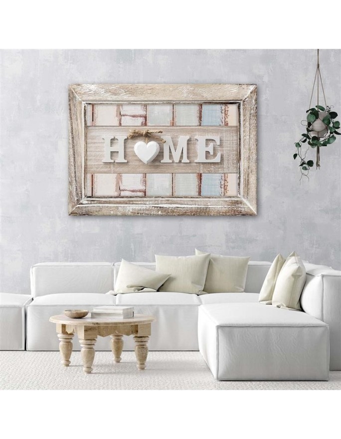 Nowoczesny obraz - Napis Home z sercem w stylu vintage | FEEBY