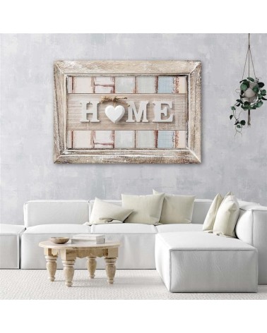 Leinwandbild - Aufschrift Home Herz Vintage Stil | Feeby