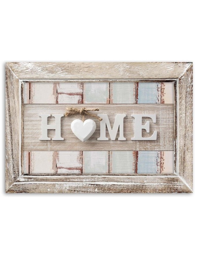 Nowoczesny obraz - Napis Home z sercem w stylu vintage | FEEBY