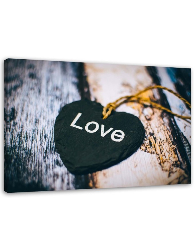 Obraz ścienny do salonu - Serce z napisem Love | FEEBY