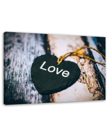 Obraz ścienny do salonu - Serce z napisem Love | FEEBY