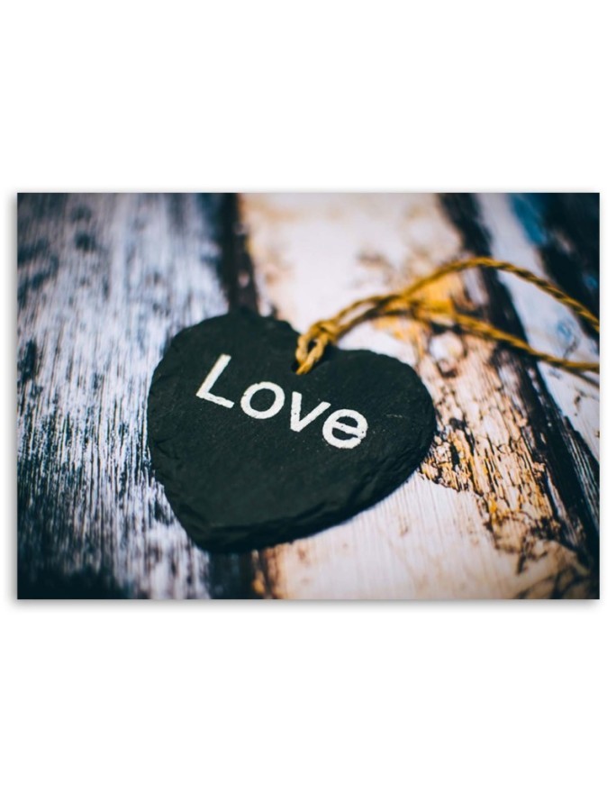 Obraz ścienny do salonu - Serce z napisem Love | FEEBY