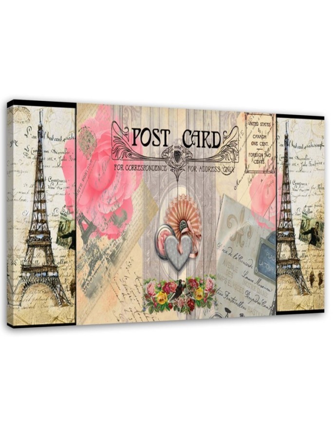 Obraz ścienny do salonu - Pocztówka z Francji shabby chic | FEEBY