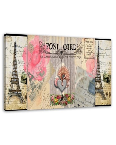 Obraz ścienny do salonu - Pocztówka z Francji shabby chic | FEEBY