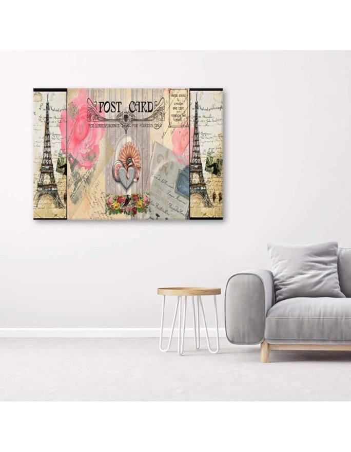 Obraz ścienny do salonu - Pocztówka z Francji shabby chic | FEEBY
