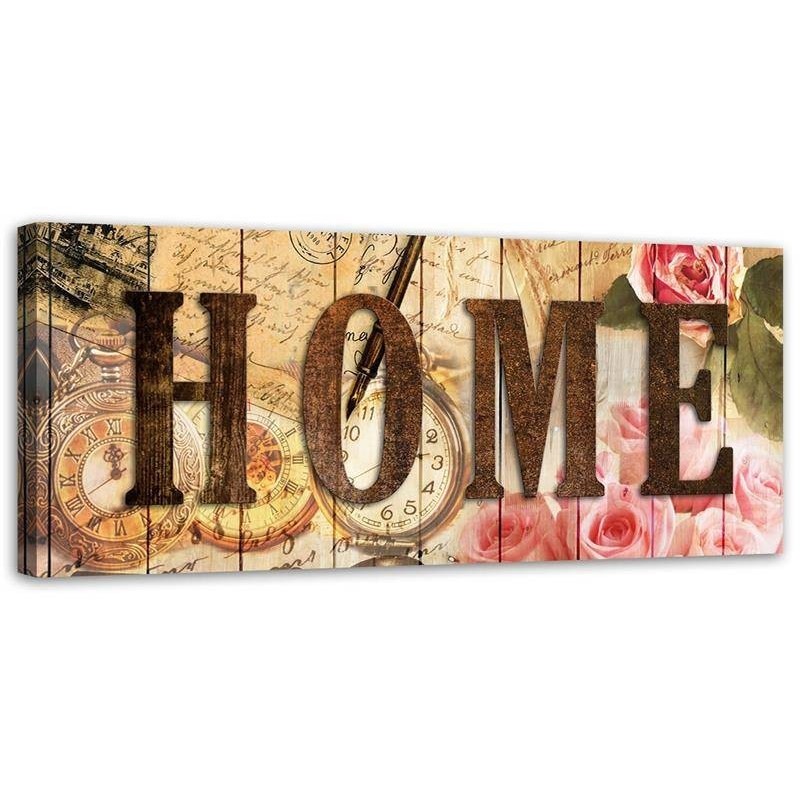 Bild - Hausbeschriftung Retro-Uhren Buchstaben und Blumen | Feeby