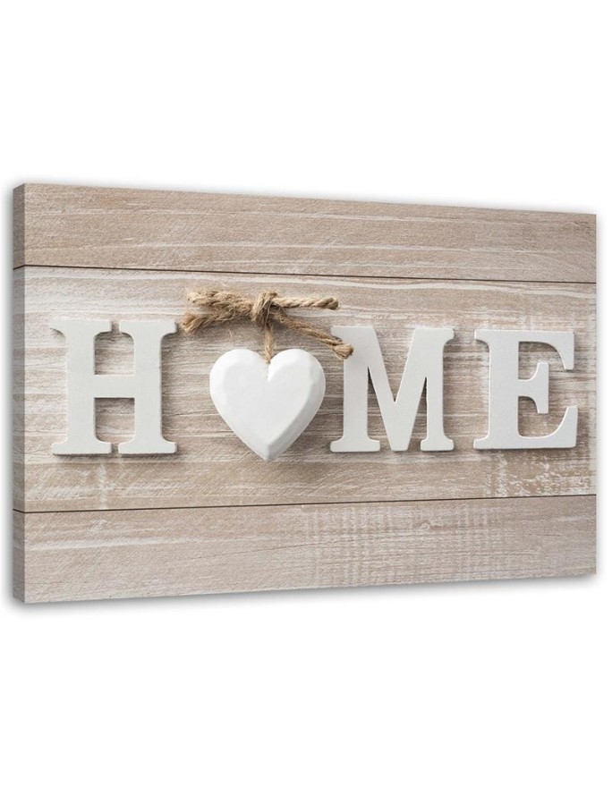 Obraz do salonu canvas - Napis Home w jasnej tonacji | FEEBY