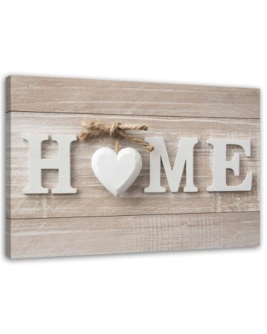 Canvas prints for living room canvas - Home inscription in light tones | FEEBY